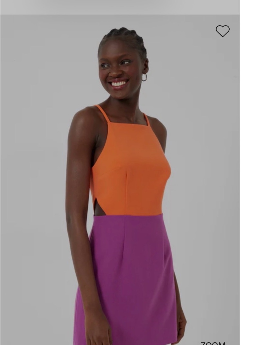 French Connection Neon Orange & Viola Dress size 6 women’s  NWT cutout